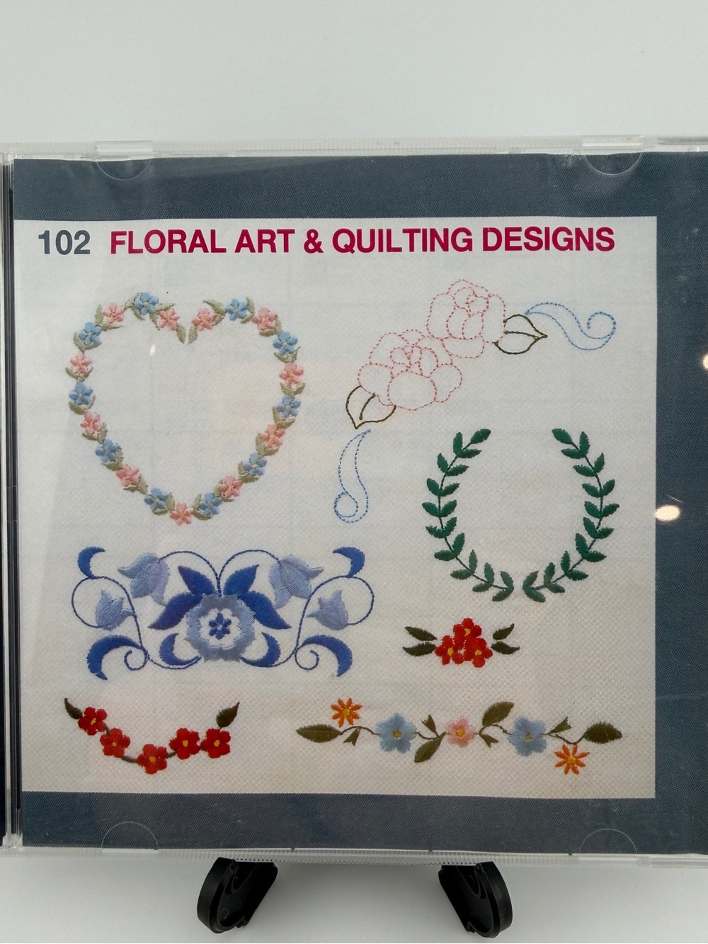 Janome MC 9000 Embroidery Memory Card # 102 Floral Art & Quilting Design